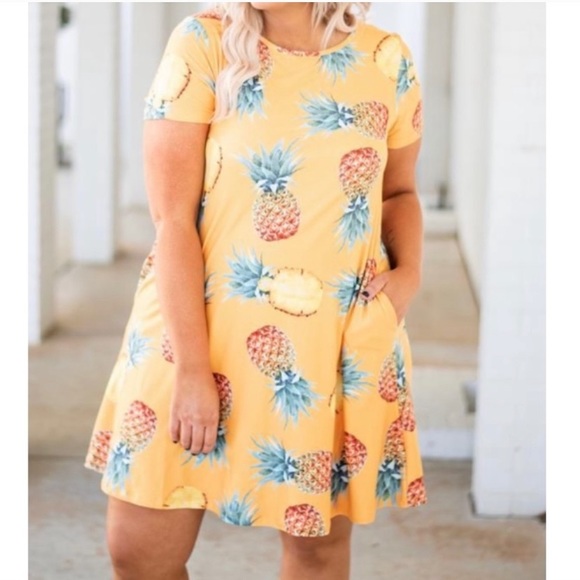 Chic Soul Dresses & Skirts - Chic Soul Had Me At Aloha Pineapple Yellow Dress